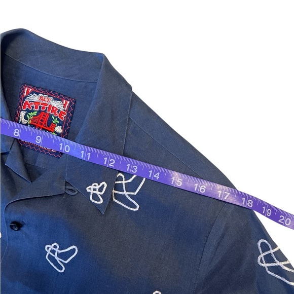 Al's Attire Handmade San Francisco Rockabilly 50s Camp Shirt Abstract Embroidery - Picture 10 of 14